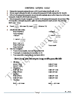 Toán - Chương lượng giác